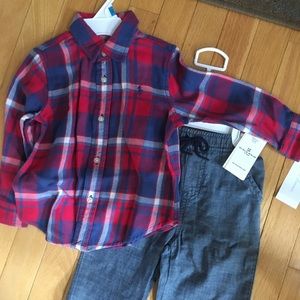 Ralph Lauren - NWT shirt and pants set 24 months